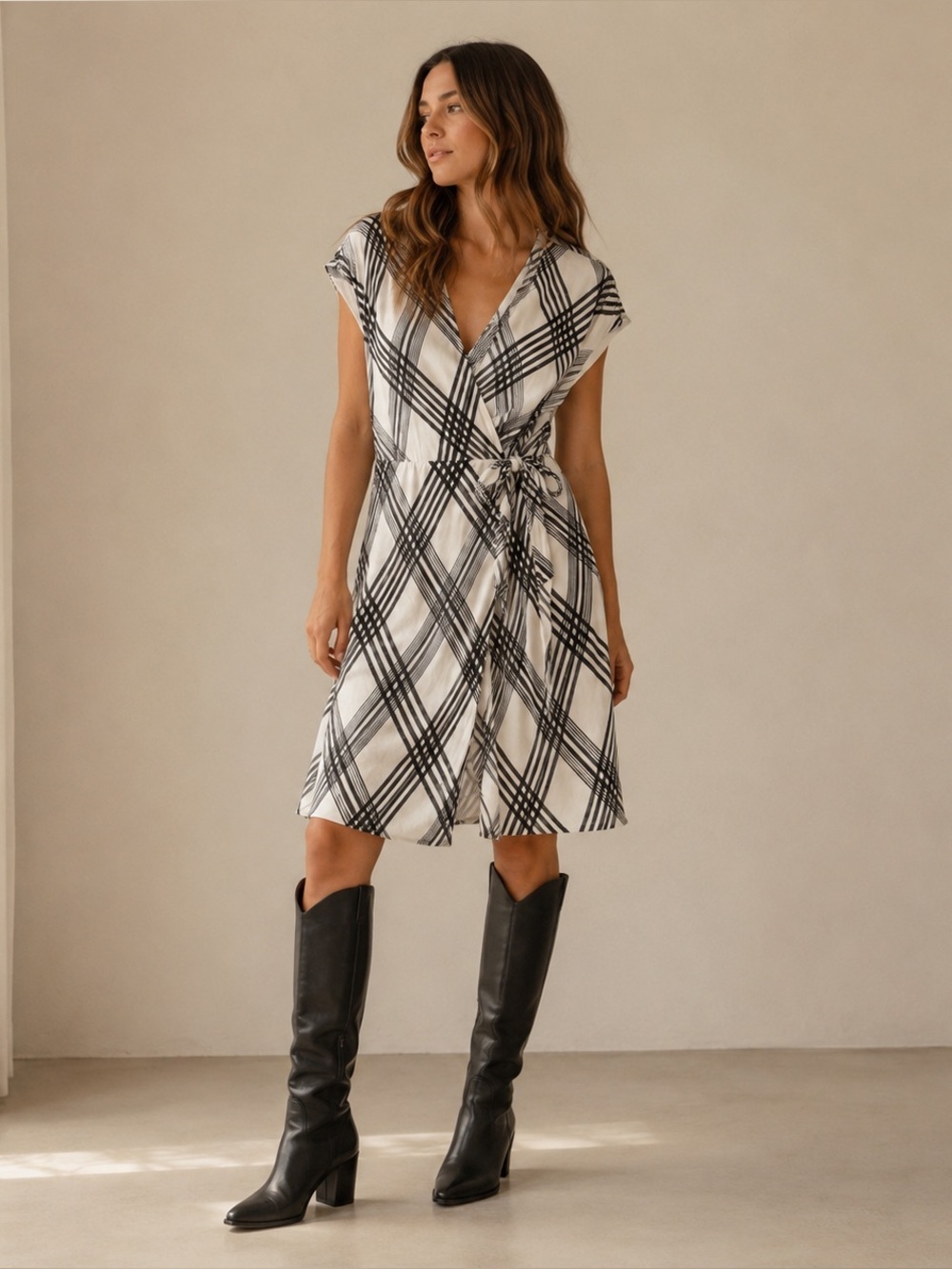 Joie Women's Bethwyn B Wrap Plaid Pattern Dress Size XS - Picture 1 of 5